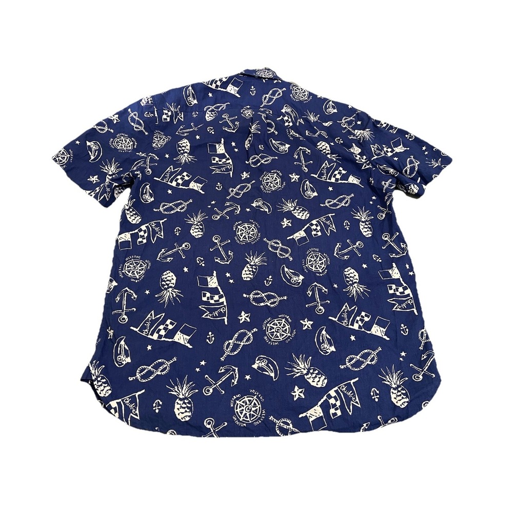 Chubbies Shirt Mens Med Blue Pineapple Nautical Hawaiian Camp Button Up Casual - Picture 6 of 6
